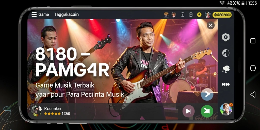 Tampilan gameplay <strong>8180</strong> dengan berbagai pilihan musik yang menarik.