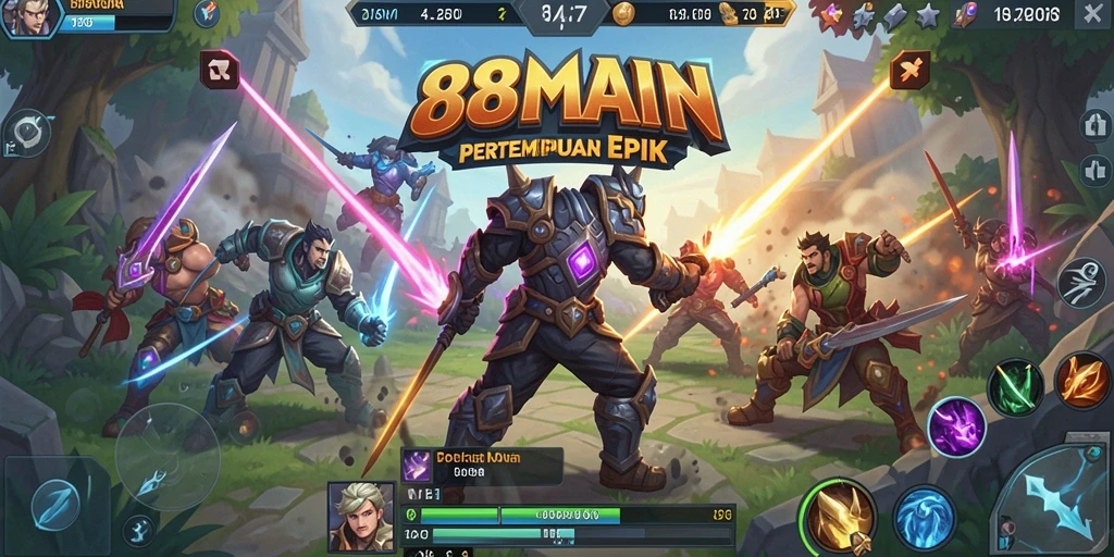 Gameplay epik dari 88MAIN dalam pertarungan MOBA.