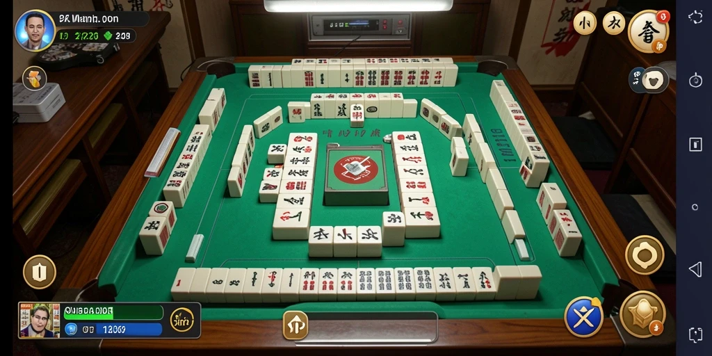 Screenshot dari gameplay seru dan menarik di 9ZK, permainan Mahjong yang menantang.