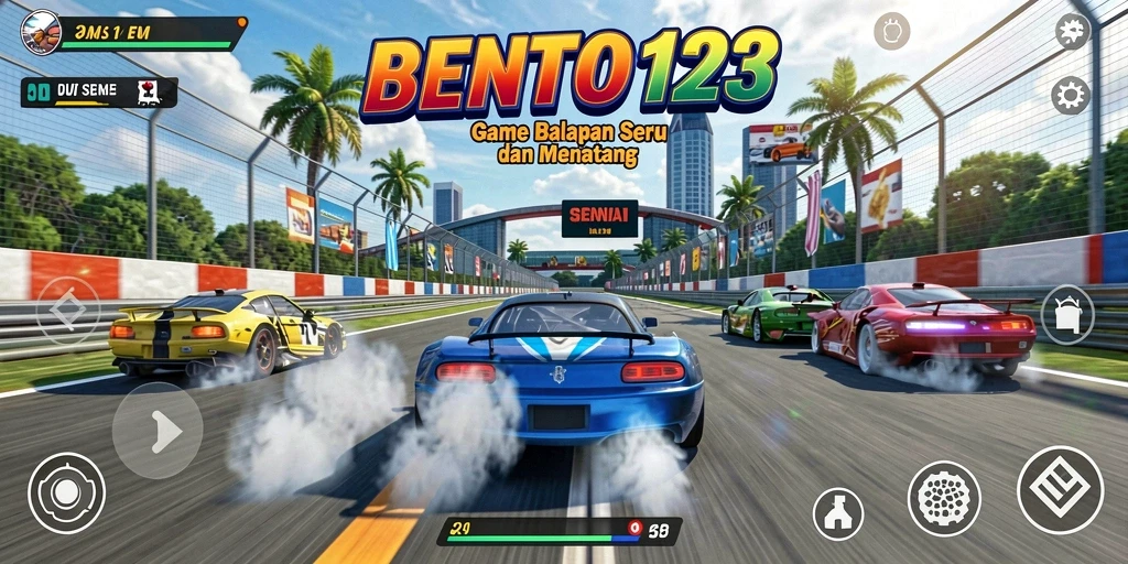 Gameplay BENTO123 dengan balapan seru di lintasan yang menantang.