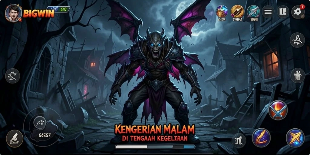 Tampilan gameplay BIGWIN yang menegangkan dan menyeramkan.