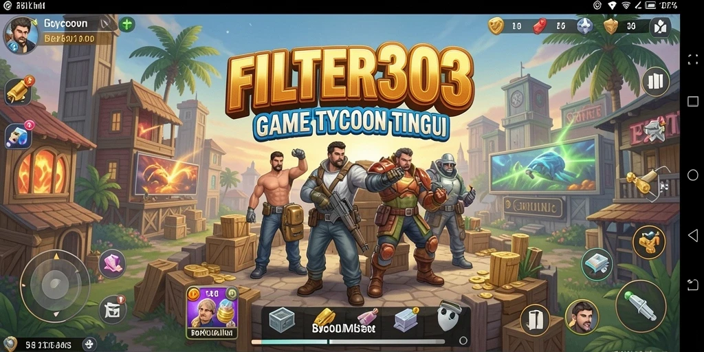 Tampilan gameplay menarik dari FILTER303 yang menunjukkan manajemen bisnis Tycoon.