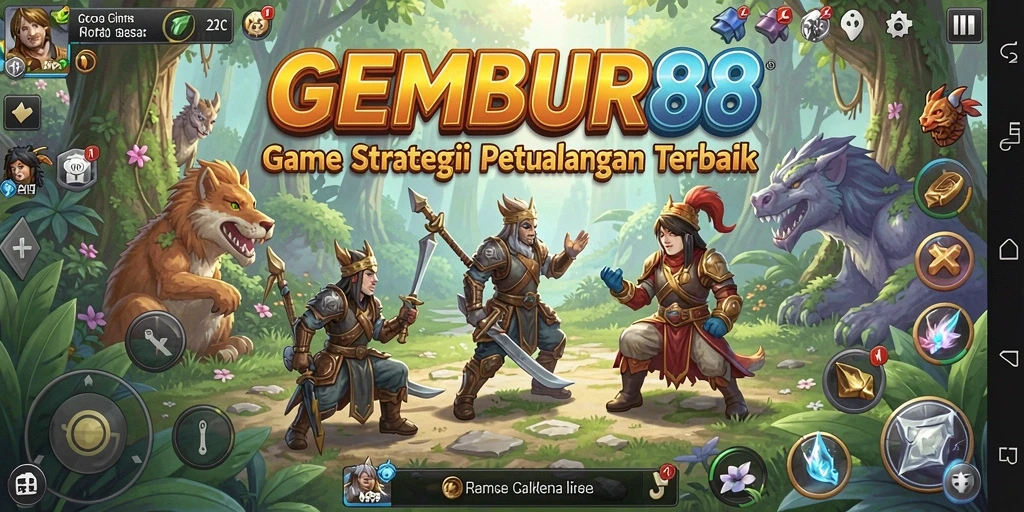 Screenshot gameplay <strong>GEMBUR88</strong> yang menampilkan perang strategi epik.