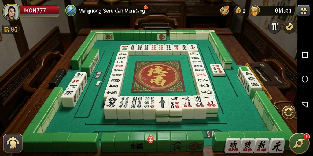 Tampilan gameplay Mahjong yang menarik di IKON777.
