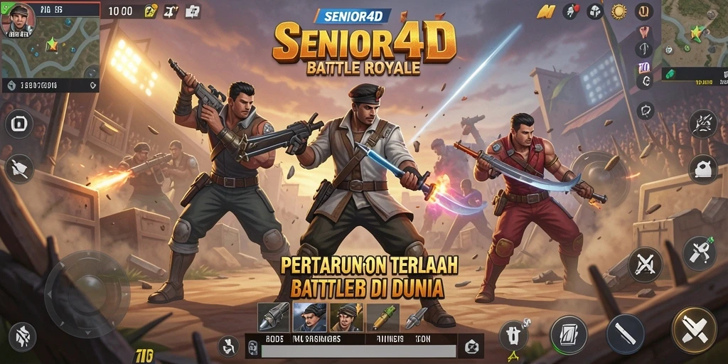 Tampilkan aksi seru di arena Battle Royale SENIOR4D.